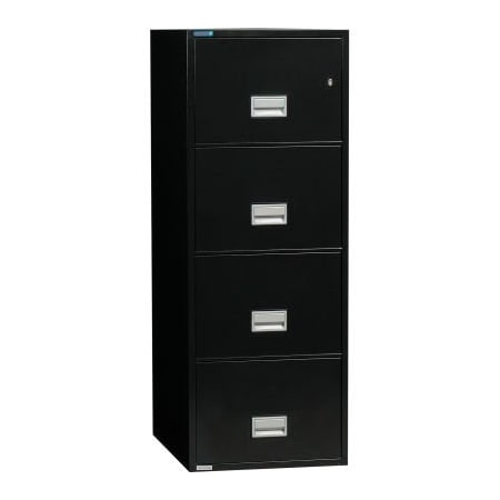 Phoenix Safe International Phoenix Safe Vertical 25" 4-Drawer Legal Fire and Water Resistant File Cabinet, Black - LGL4W25B